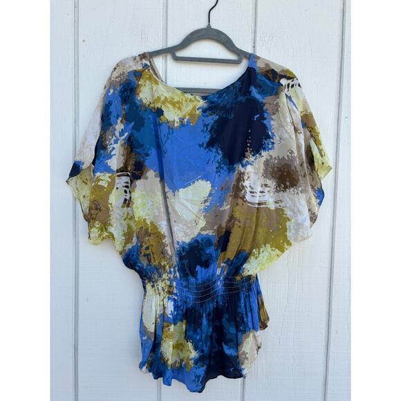 Calvin Klein Kimono Tunic Blouse,‎ Abstract Print, P Lg - Picture 2 of 6
